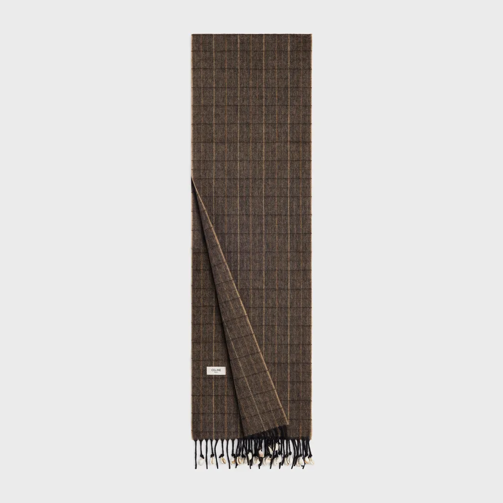 Scarf In Checked Cashmere