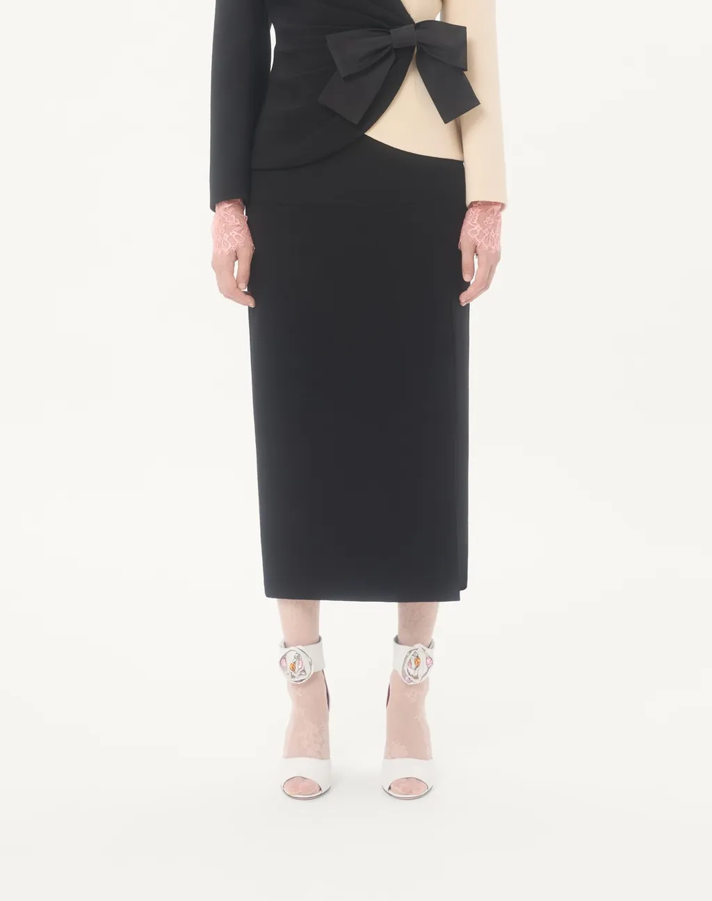 Valentino Side Slit Midi Skirt