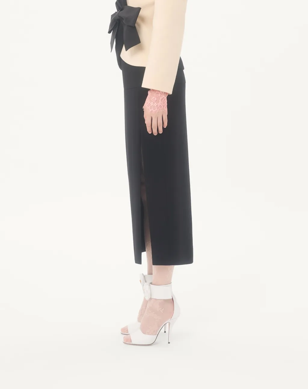 Valentino Side Slit Midi Skirt