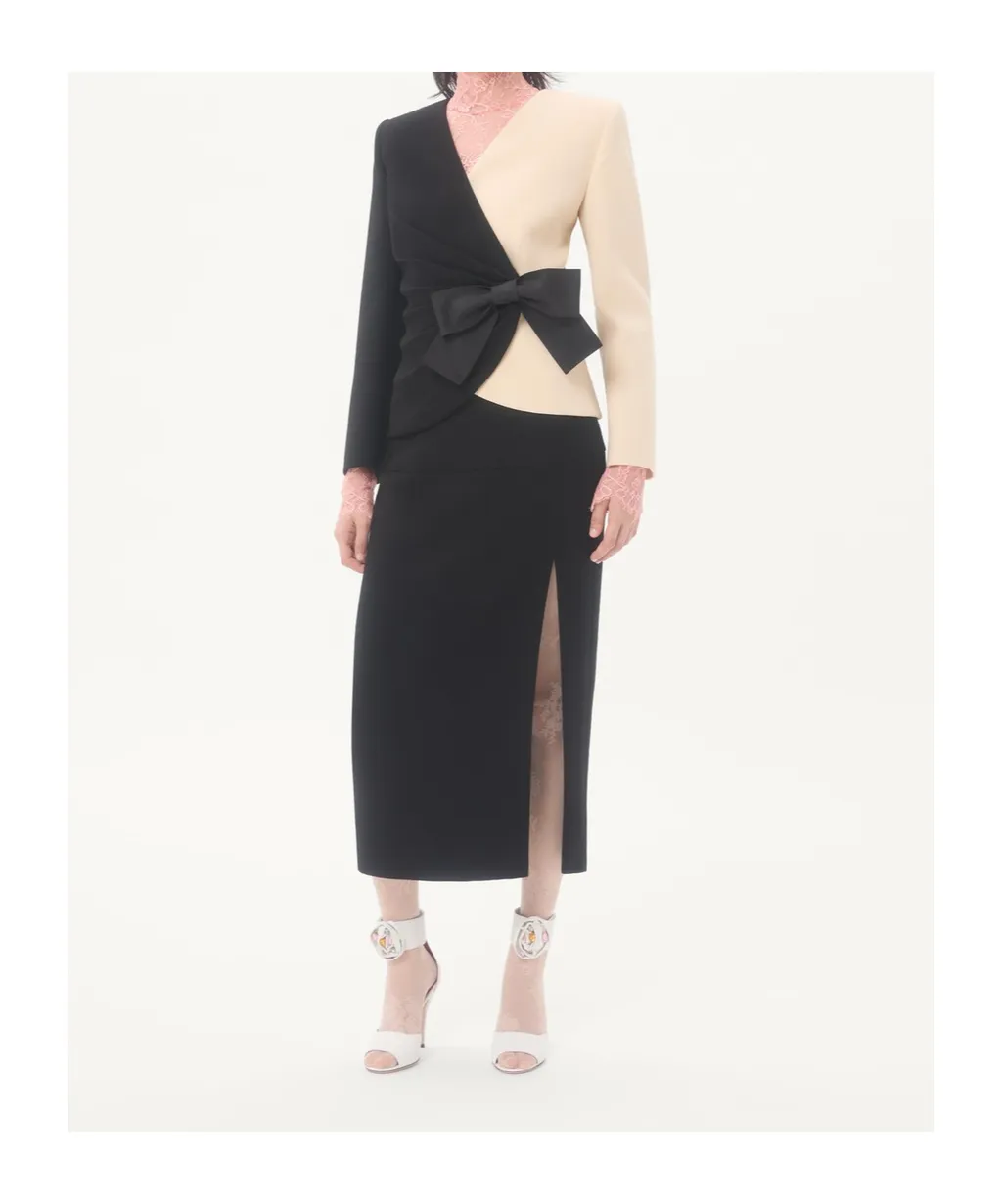 Valentino Side Slit Midi Skirt