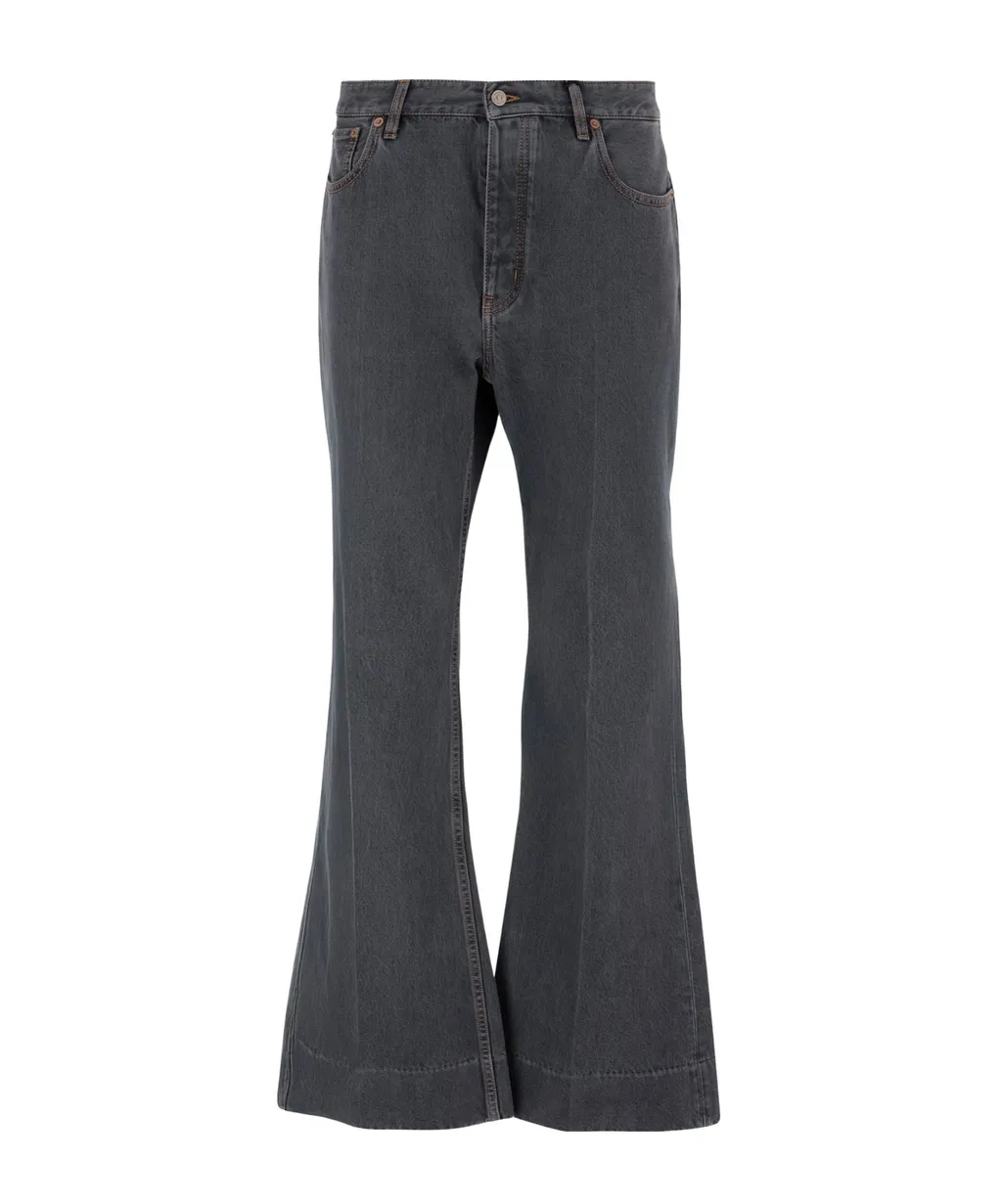 Valentino Logo Patch Flared Jeans
