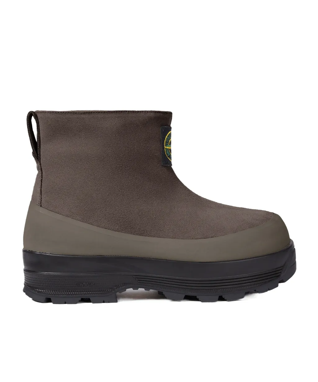 Suede Logo-Patch Ankle Boots