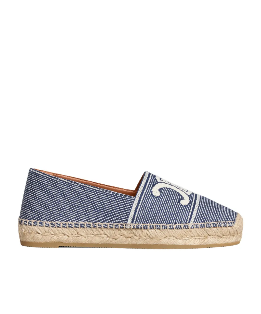 Les Espadrilles Celine In Striped Textile With Triomphe