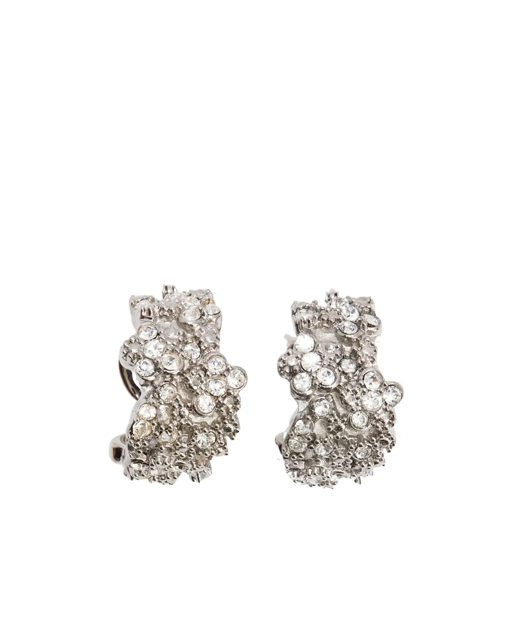 Zircon-Embellished Hoop Earrings