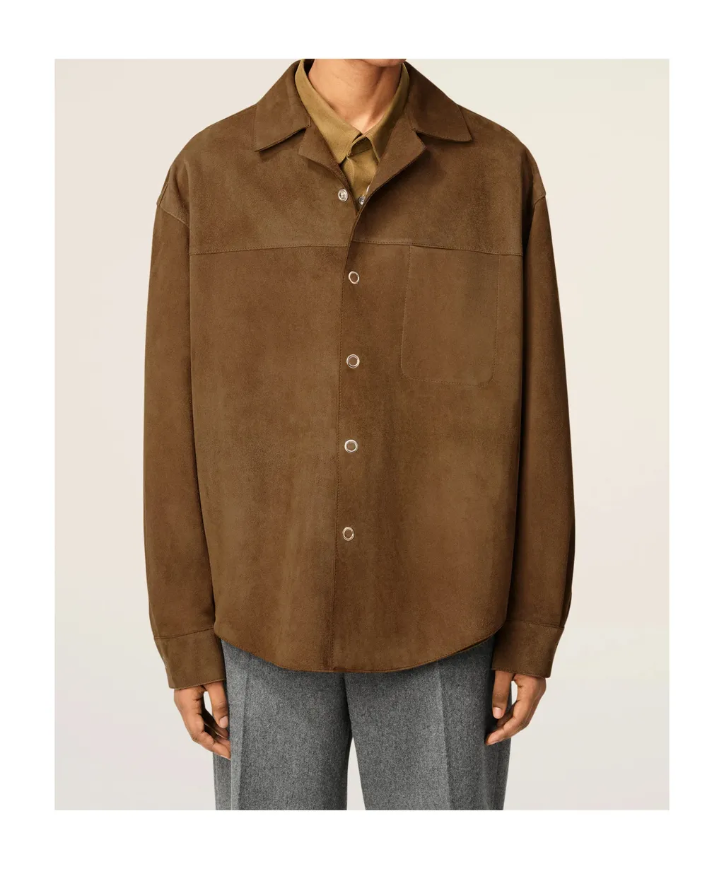 Brown Leather Overshirt