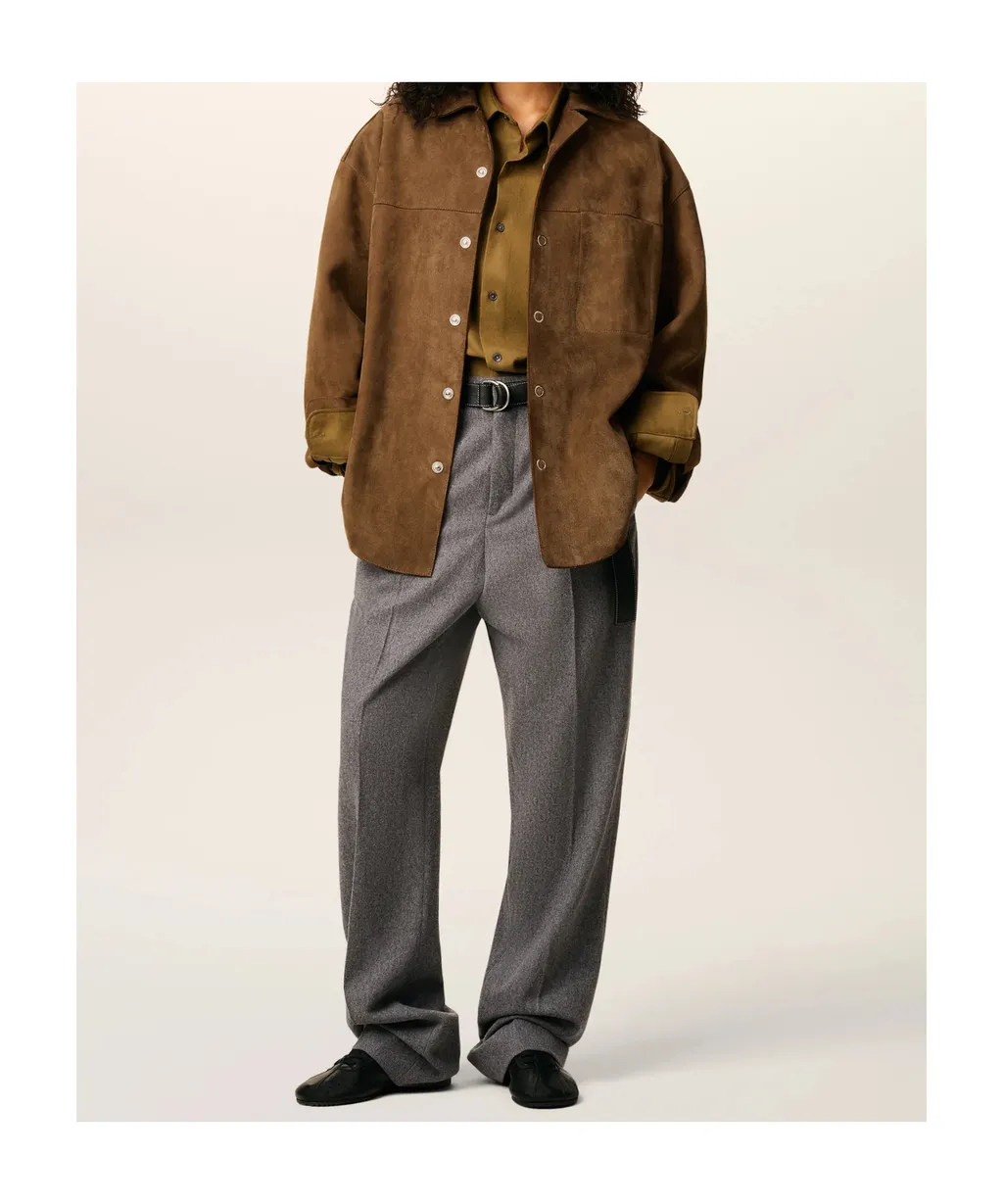 Brown Leather Overshirt