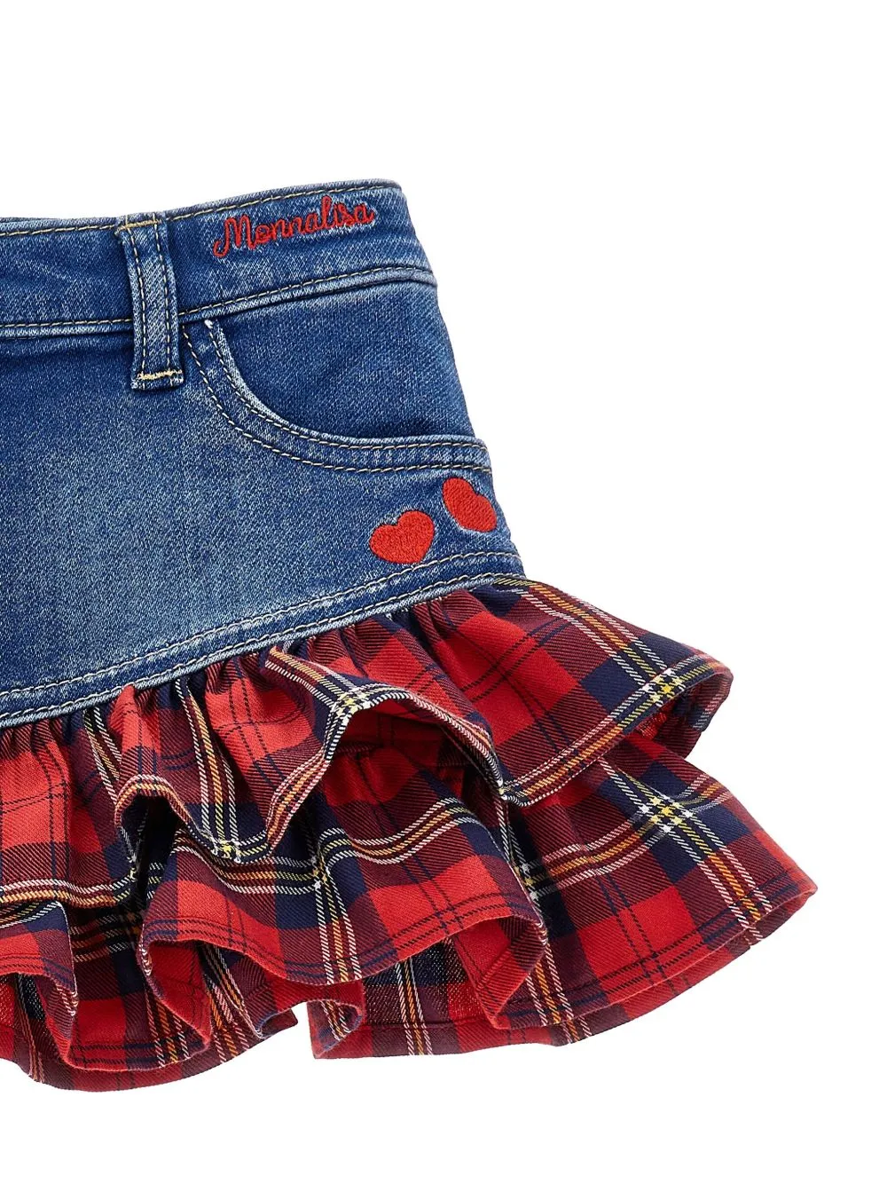 Monnalisa Gale Denim Ruffled Skirt
