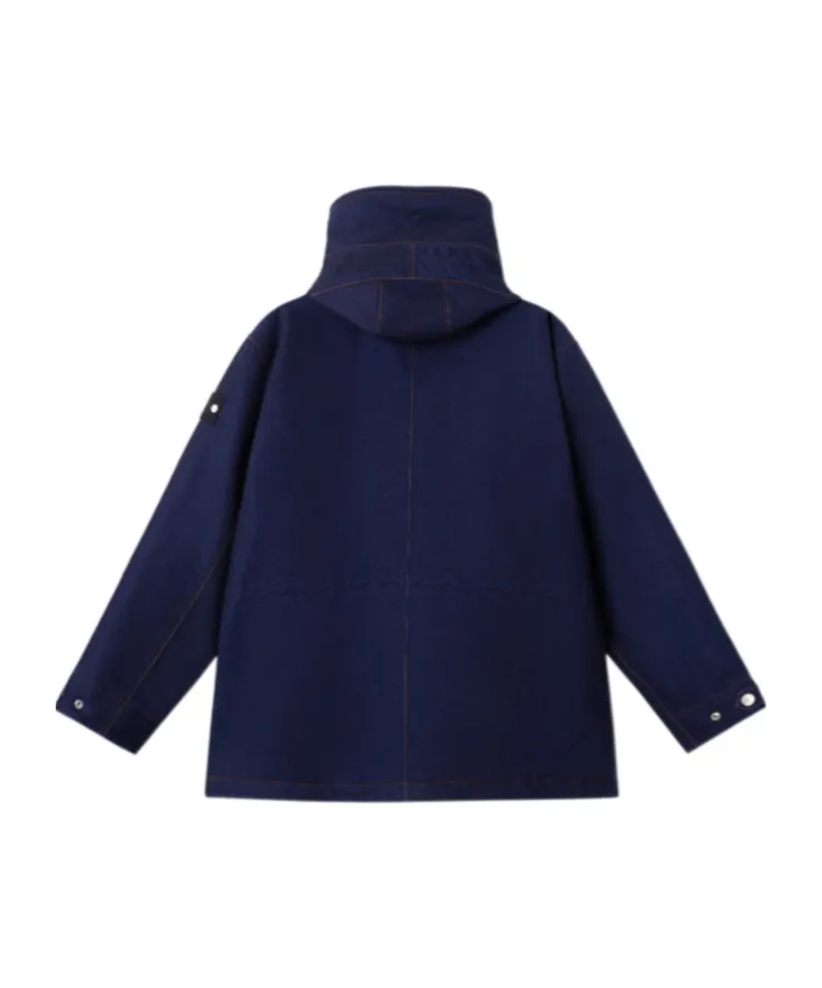 Stone Island Hooded Button-Up Short Parka