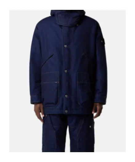 Stone Island Hooded Button-Up Short Parka