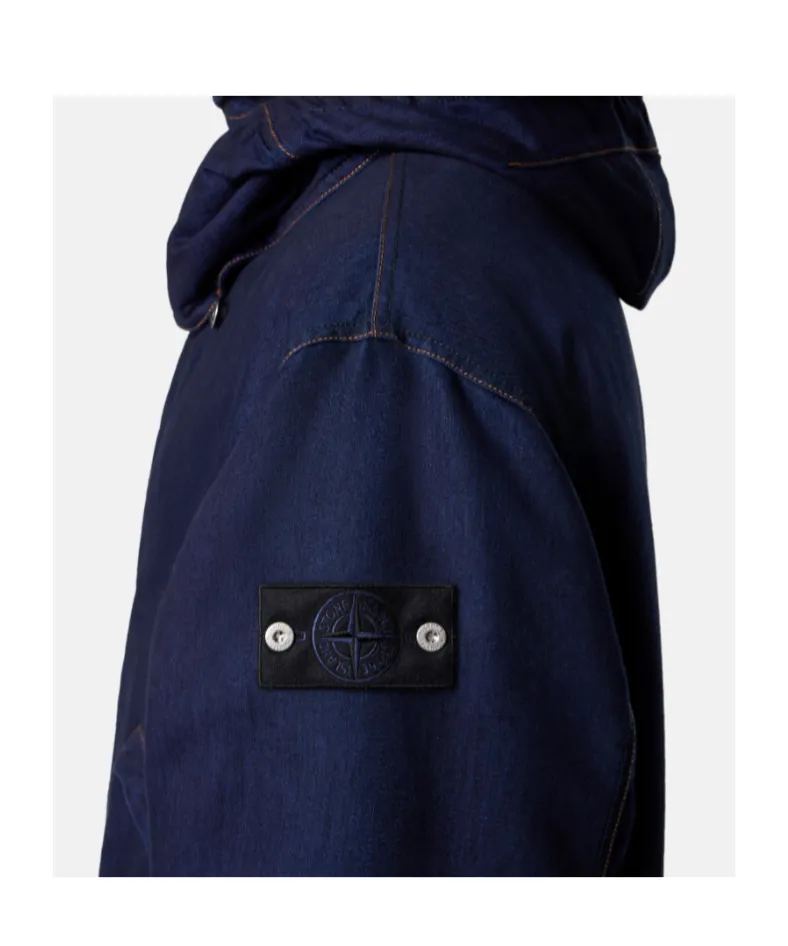 Stone Island Hooded Button-Up Short Parka