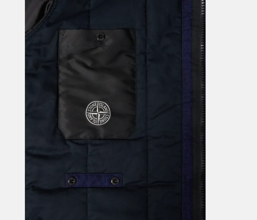 Stone Island Hooded Button-Up Short Parka