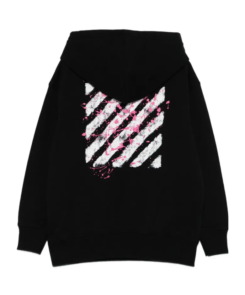 Off-White Kids Long Sleeved Graphic Printed Hoodie