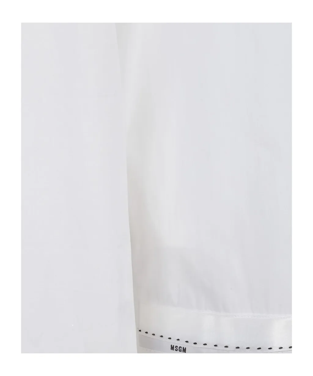Msgm Logo-Detailed Curved Hem Shirt