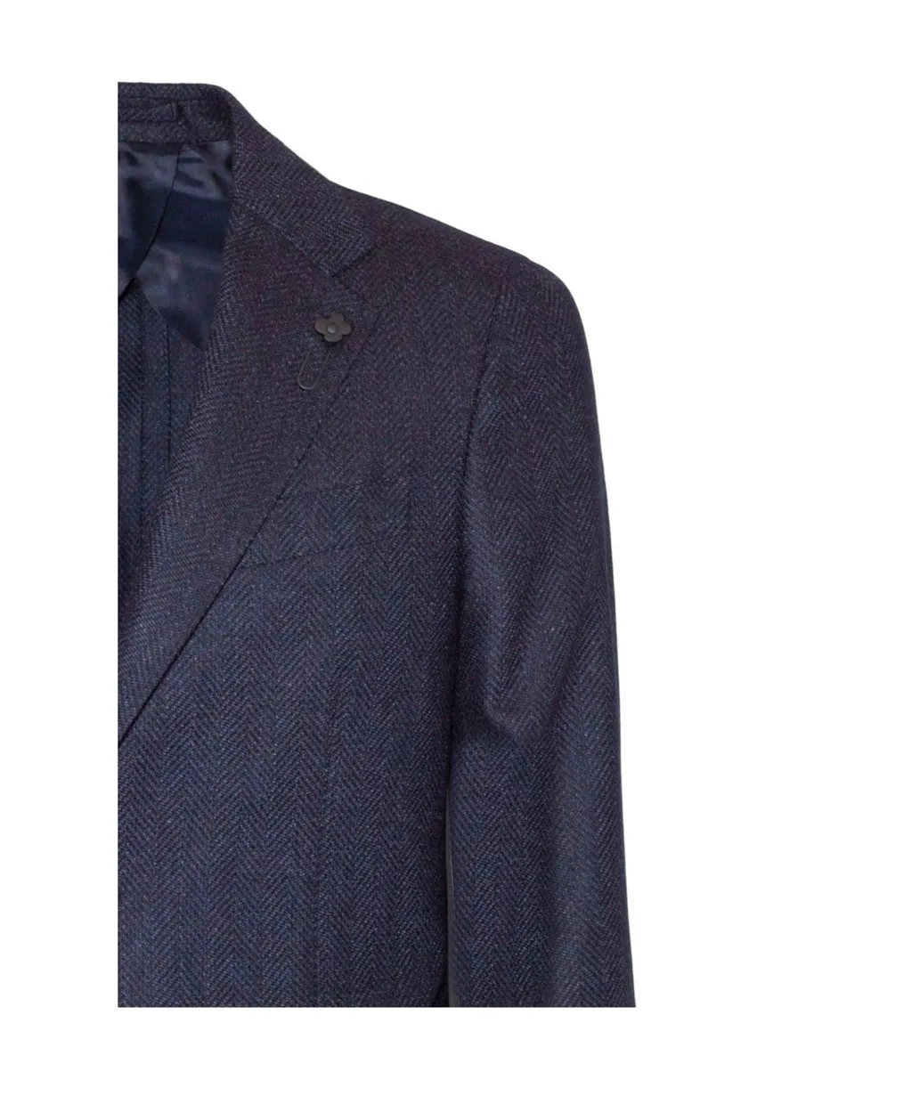 Herringbone Two-Button Blazer