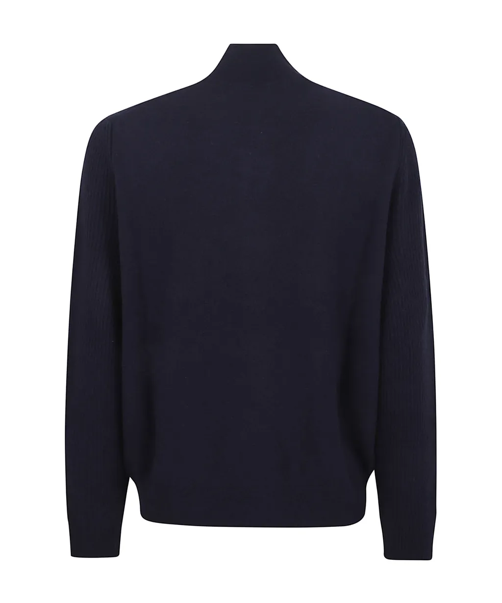 Lardini High-Neck Buttoned Knitted Cardigan