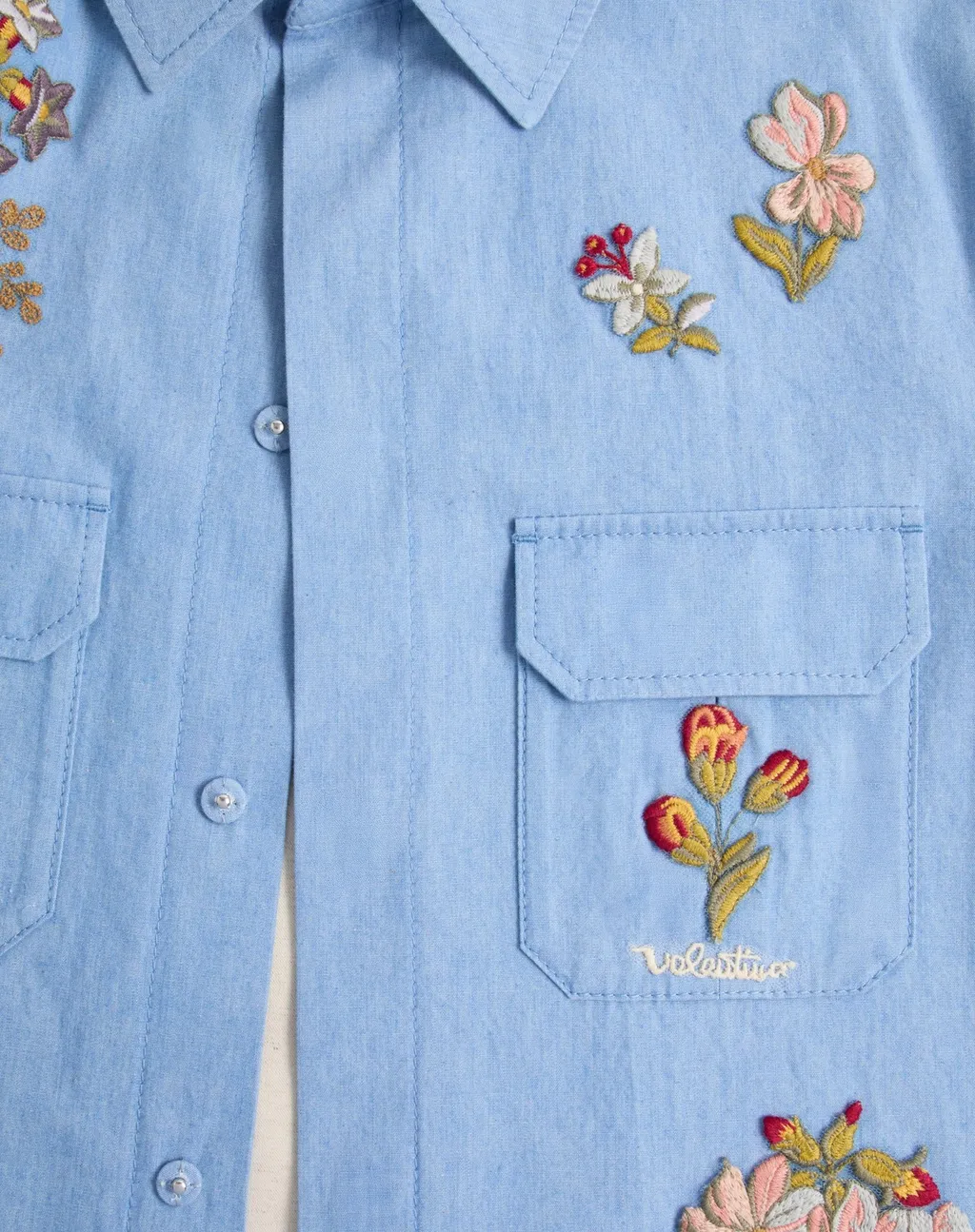 Embroidered Denim Shirt