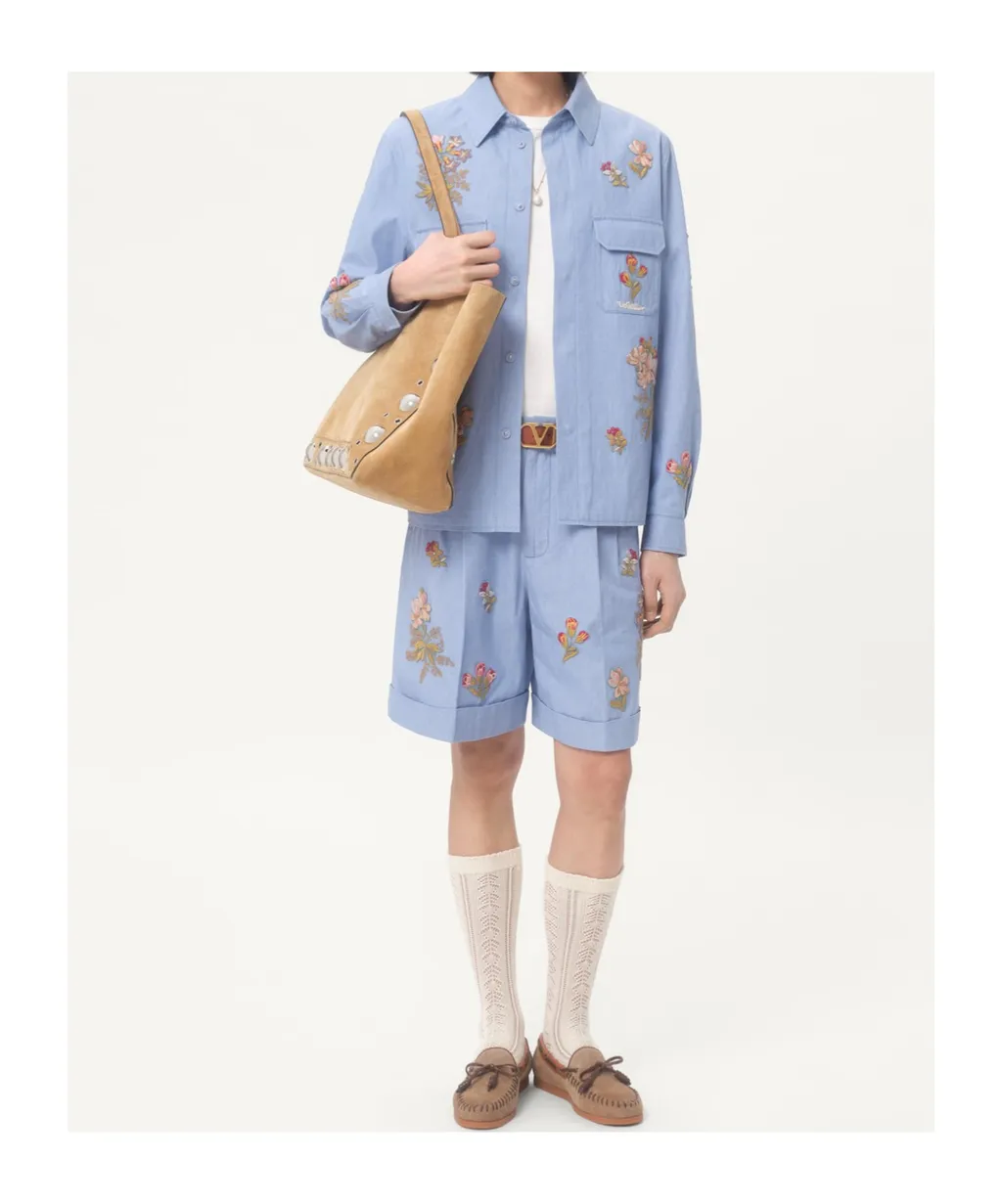 Embroidered Denim Shirt