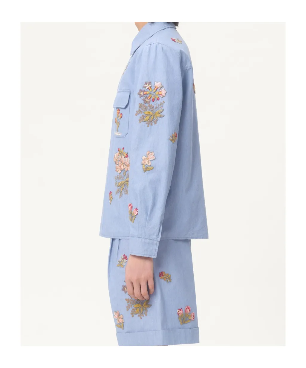 Embroidered Denim Shirt