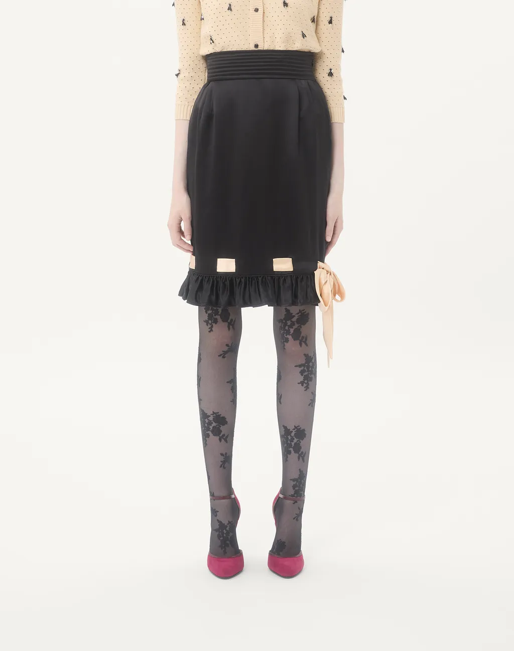 Double Satin Midi Skirt