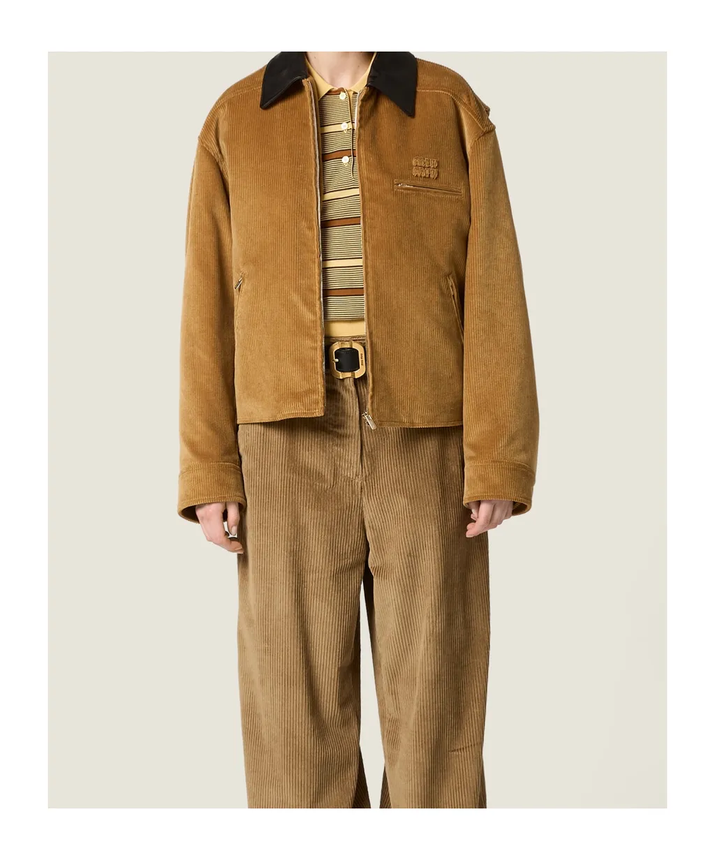 Miu Miu Logo-Detailed Zipped Jacket