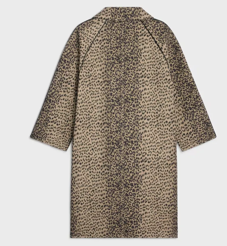 Laminated Coat In Leopard Cotton