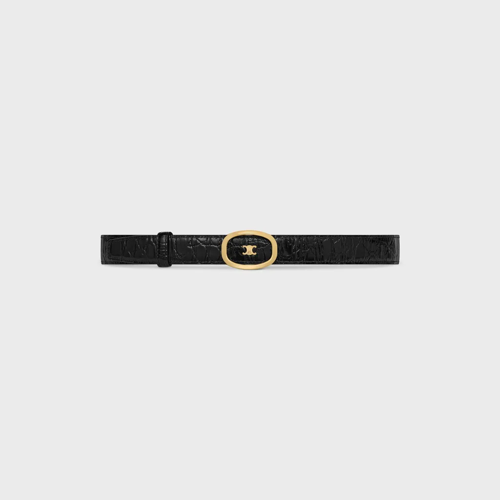 Medium 25Mm Reversible Celine Alix Belt In Python Embossed Calfskin & Crocodile Embossed Calfskin
