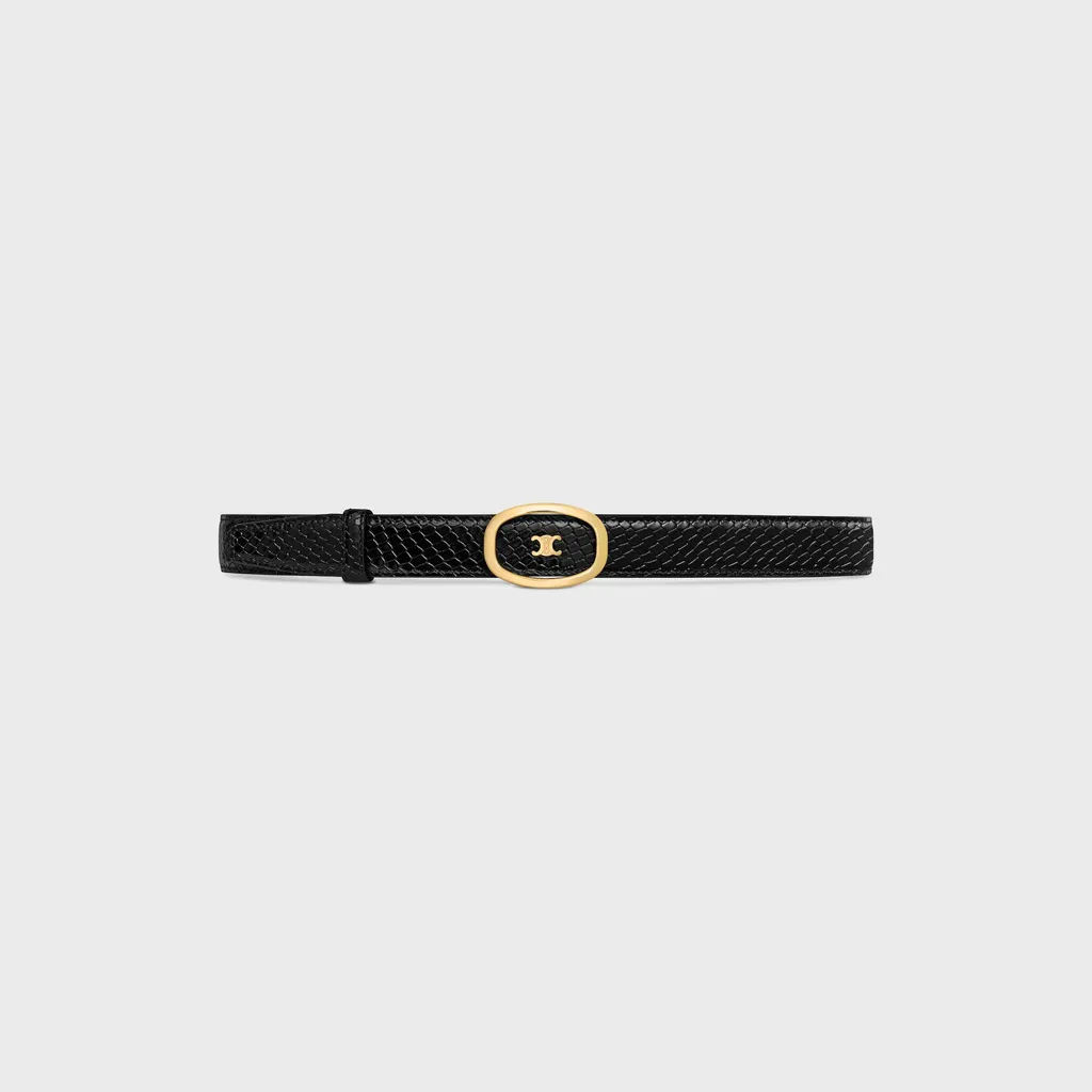 Medium 25Mm Reversible Celine Alix Belt In Python Embossed Calfskin & Crocodile Embossed Calfskin