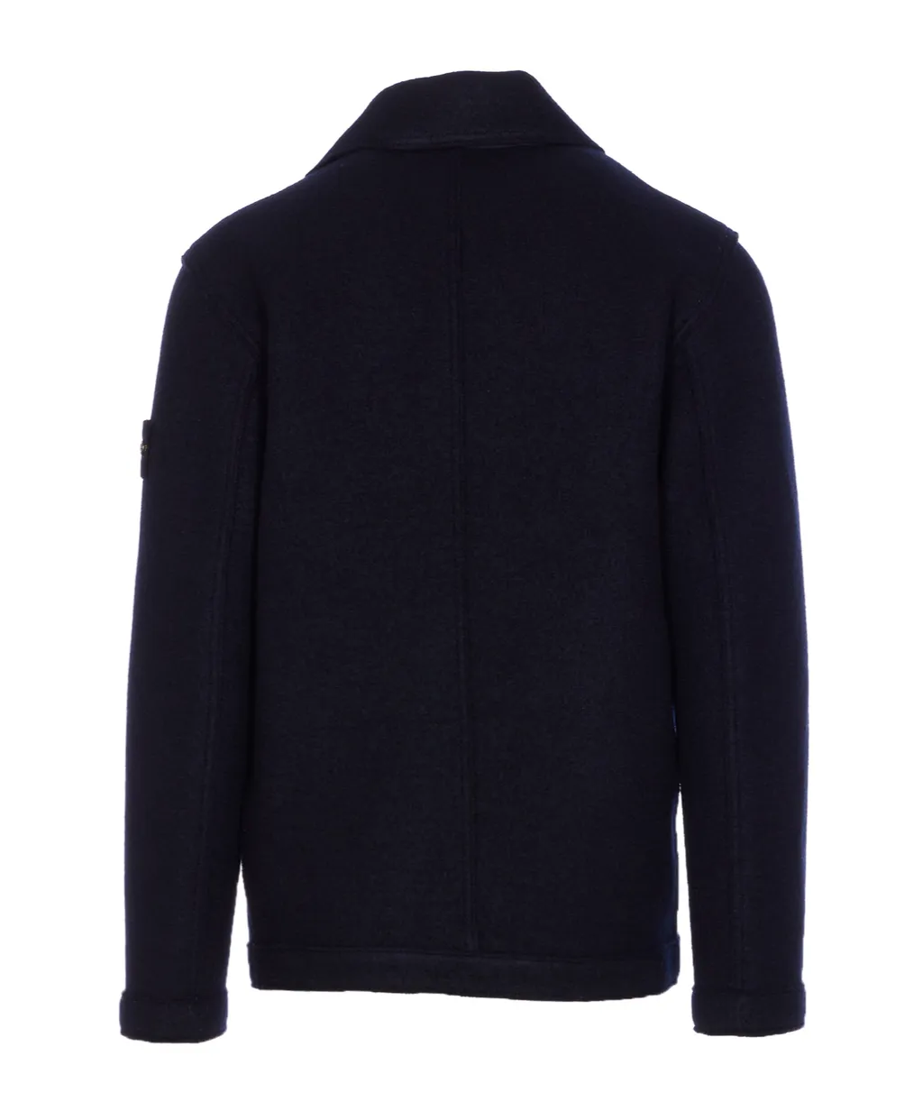 Stone Island Logo Patch Double-Breasted Coat