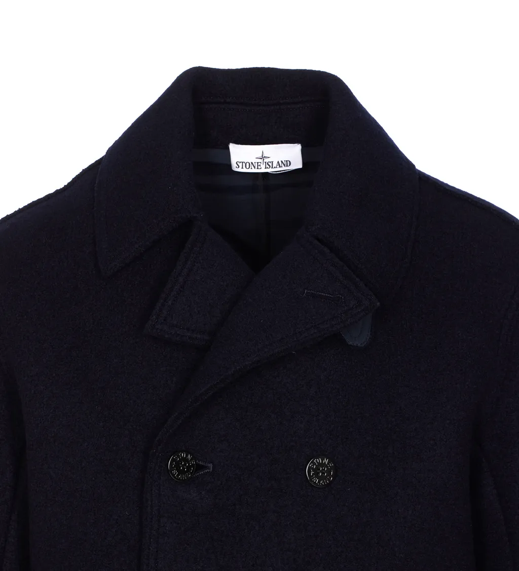 Stone Island Logo Patch Double-Breasted Coat