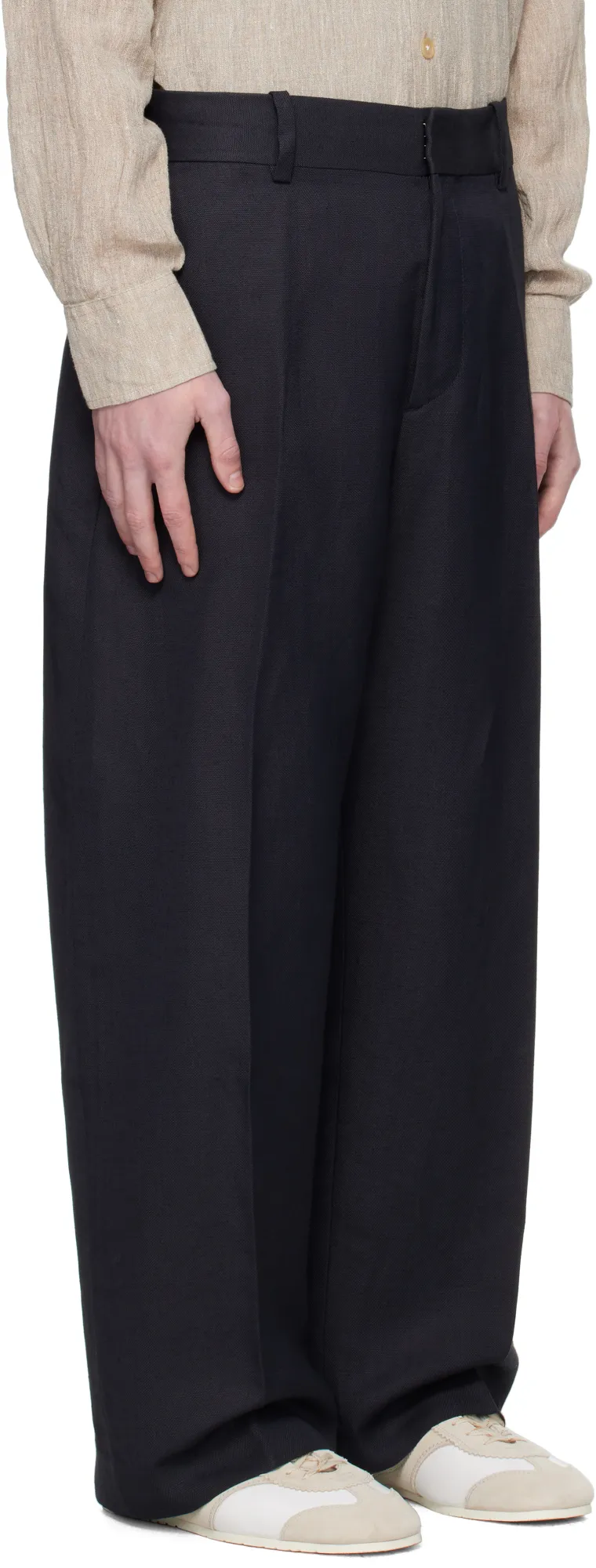 Belt-Lined Casual Pants