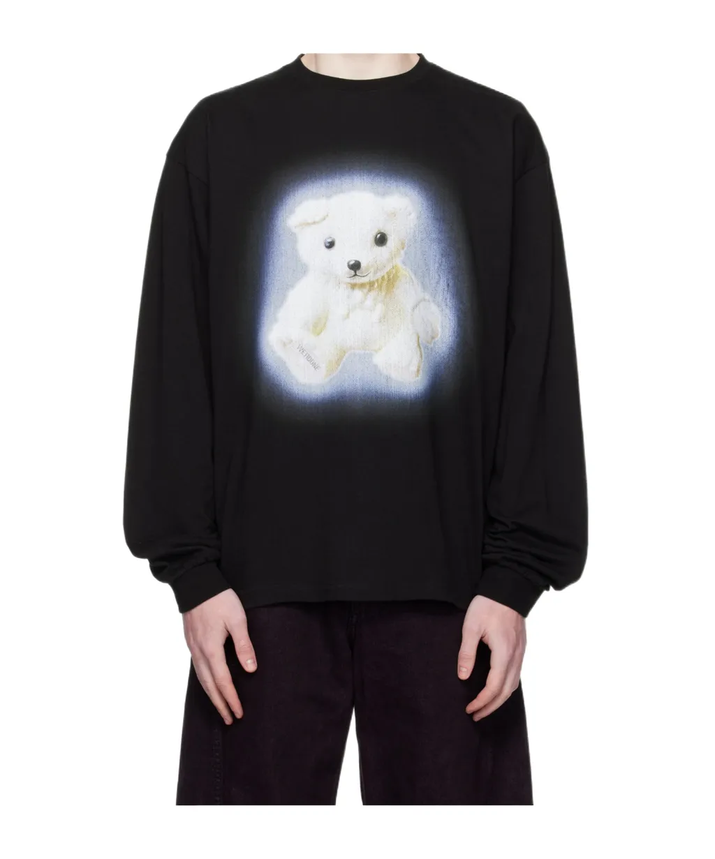 Teddy-Print Long-Sleeve Top