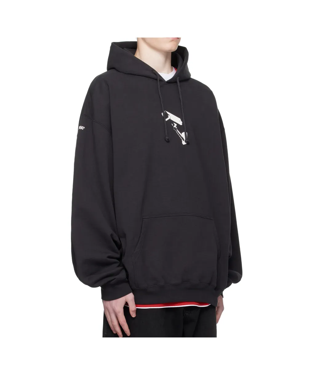 Camera-Print Hooded Sweatshirt