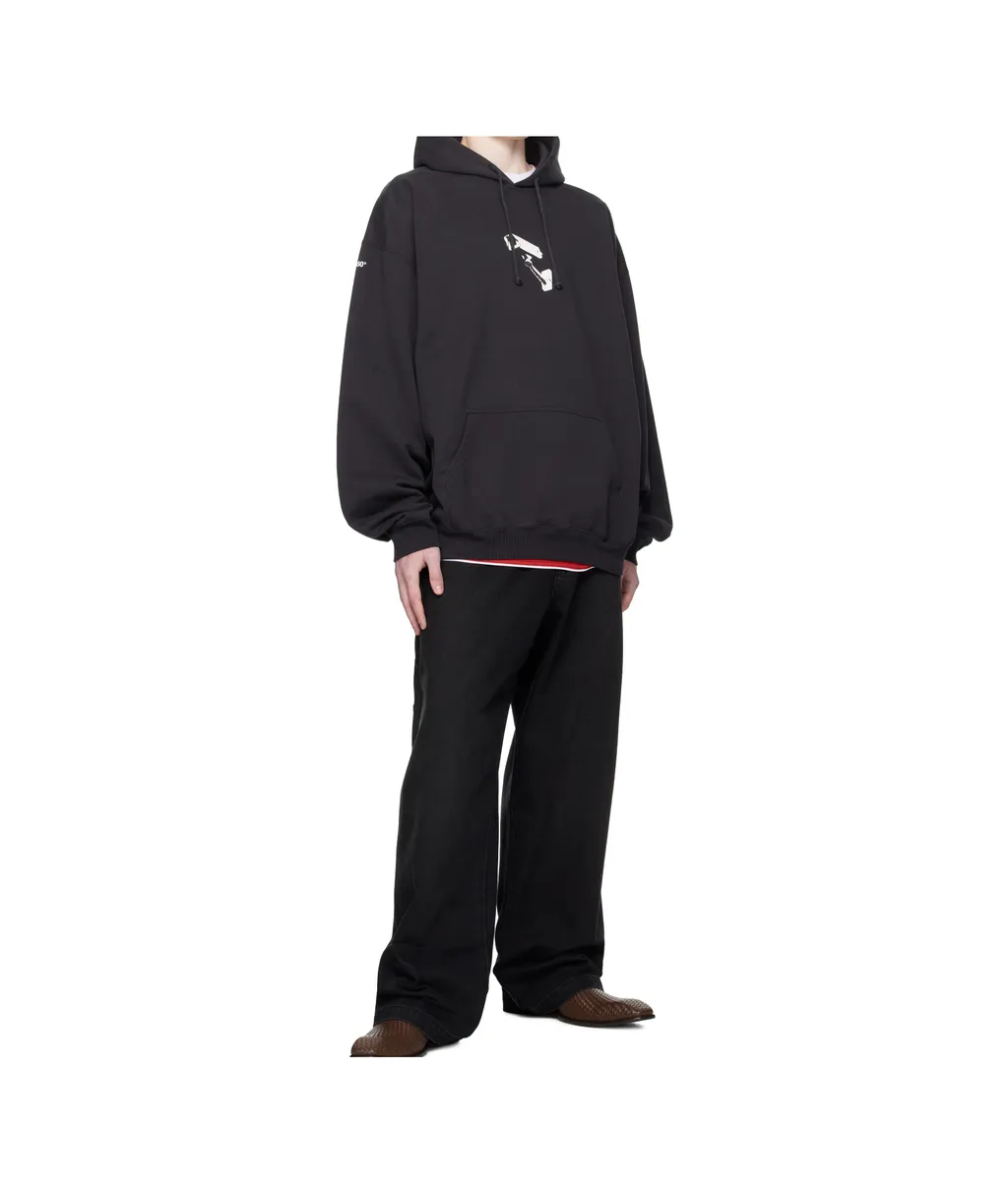 Camera-Print Hooded Sweatshirt