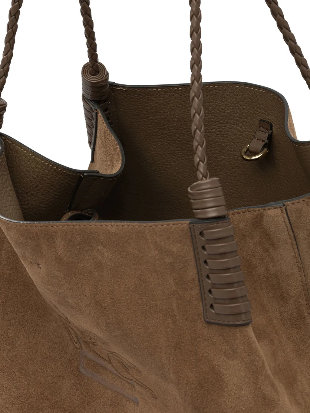 Libra Braided-Handle Suede Tote Bag