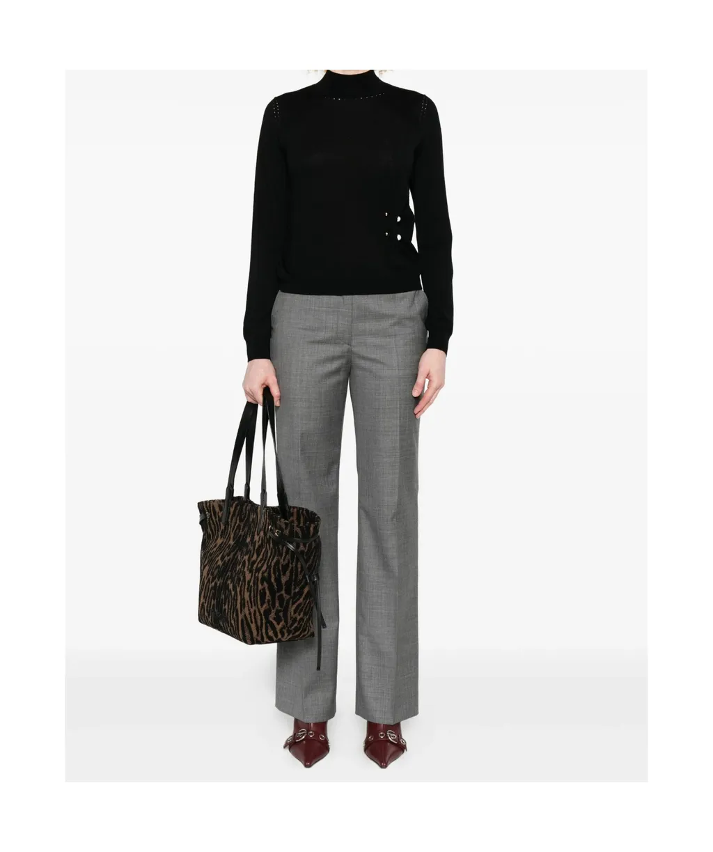 Mid-Grey Straight-Leg Trousers