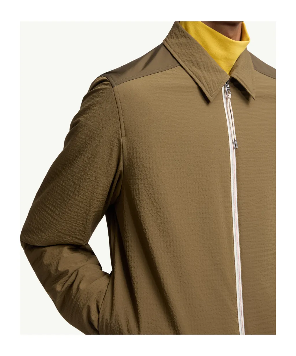 Moncler Logo Patch Zip-Up Shirt