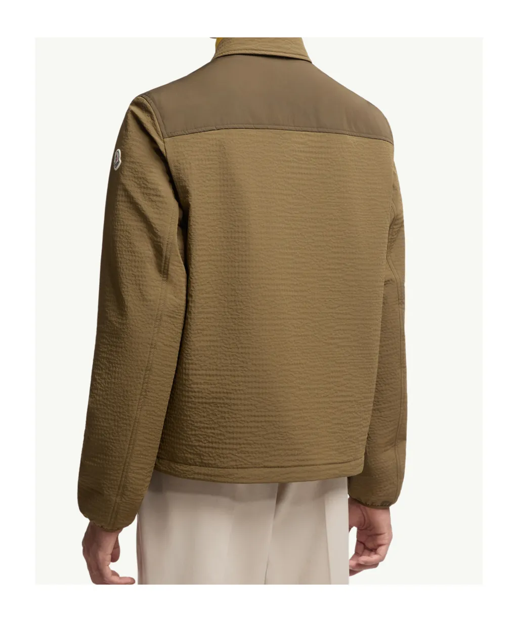 Moncler Logo Patch Zip-Up Shirt