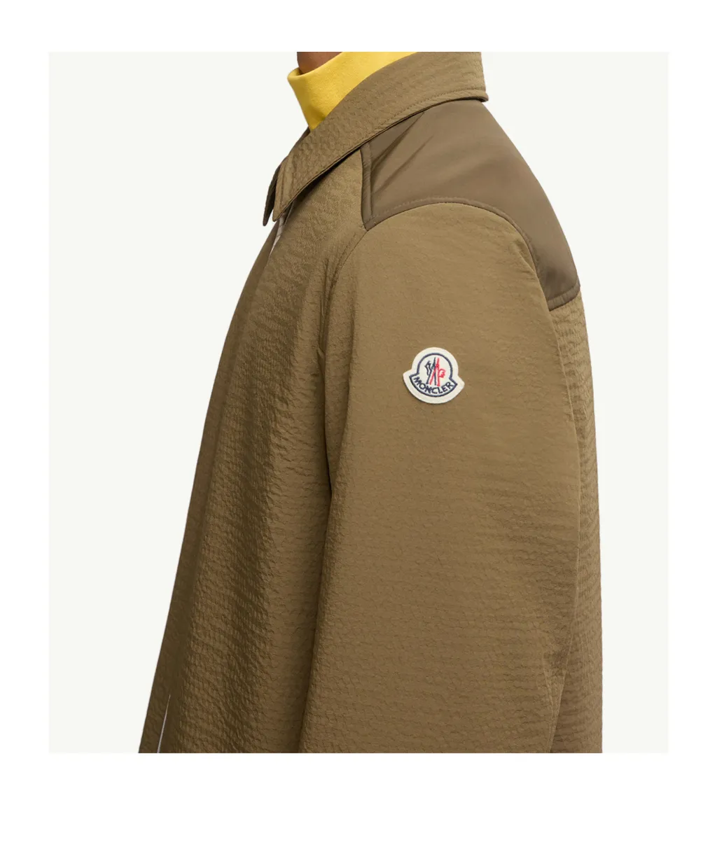 Moncler Logo Patch Zip-Up Shirt