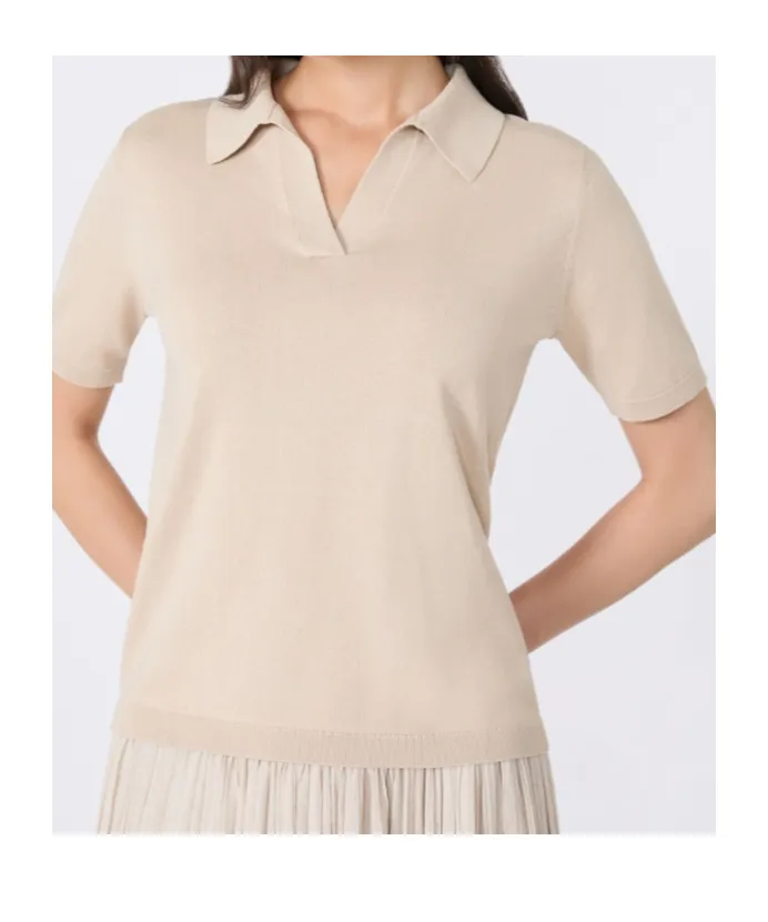Silk And Cotton Polo T-Shirt