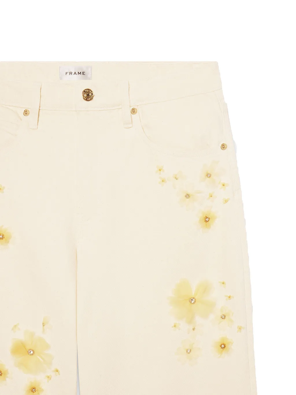 Floral-Embellished Jeans