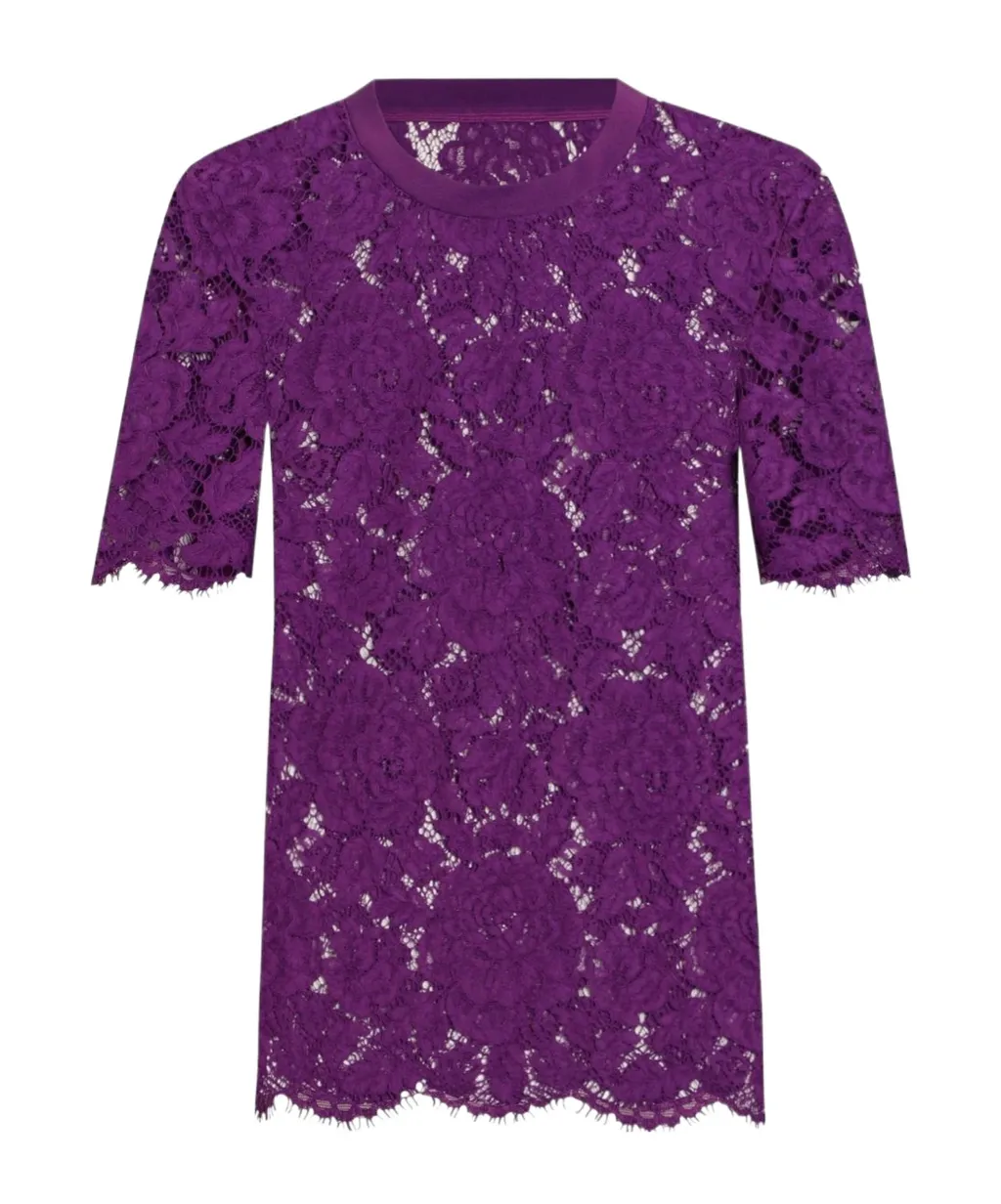 Lace-Detailing T-Shirt