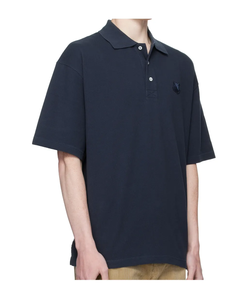 Bold Fox-Head Patch Polo Shirt