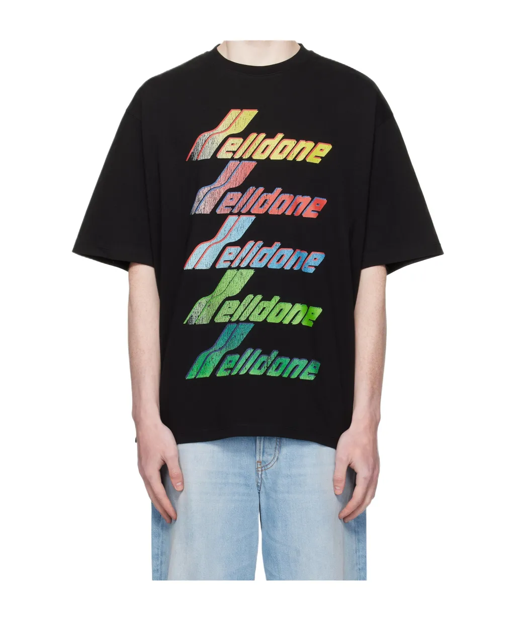 We11Done Rainbow Logo Crewneck T-Shirt