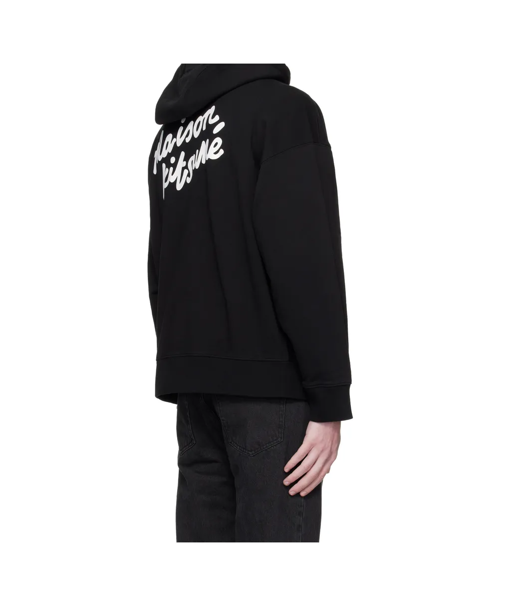 Maison Kitsuné Logo Printed Drawstring Hoodie