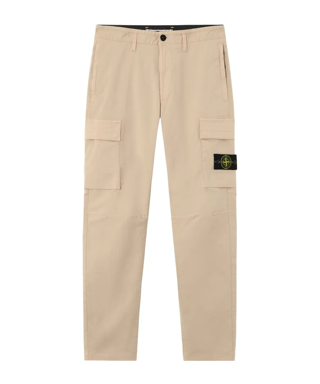 Stone Island Logo Patch Straight-Leg Trousers