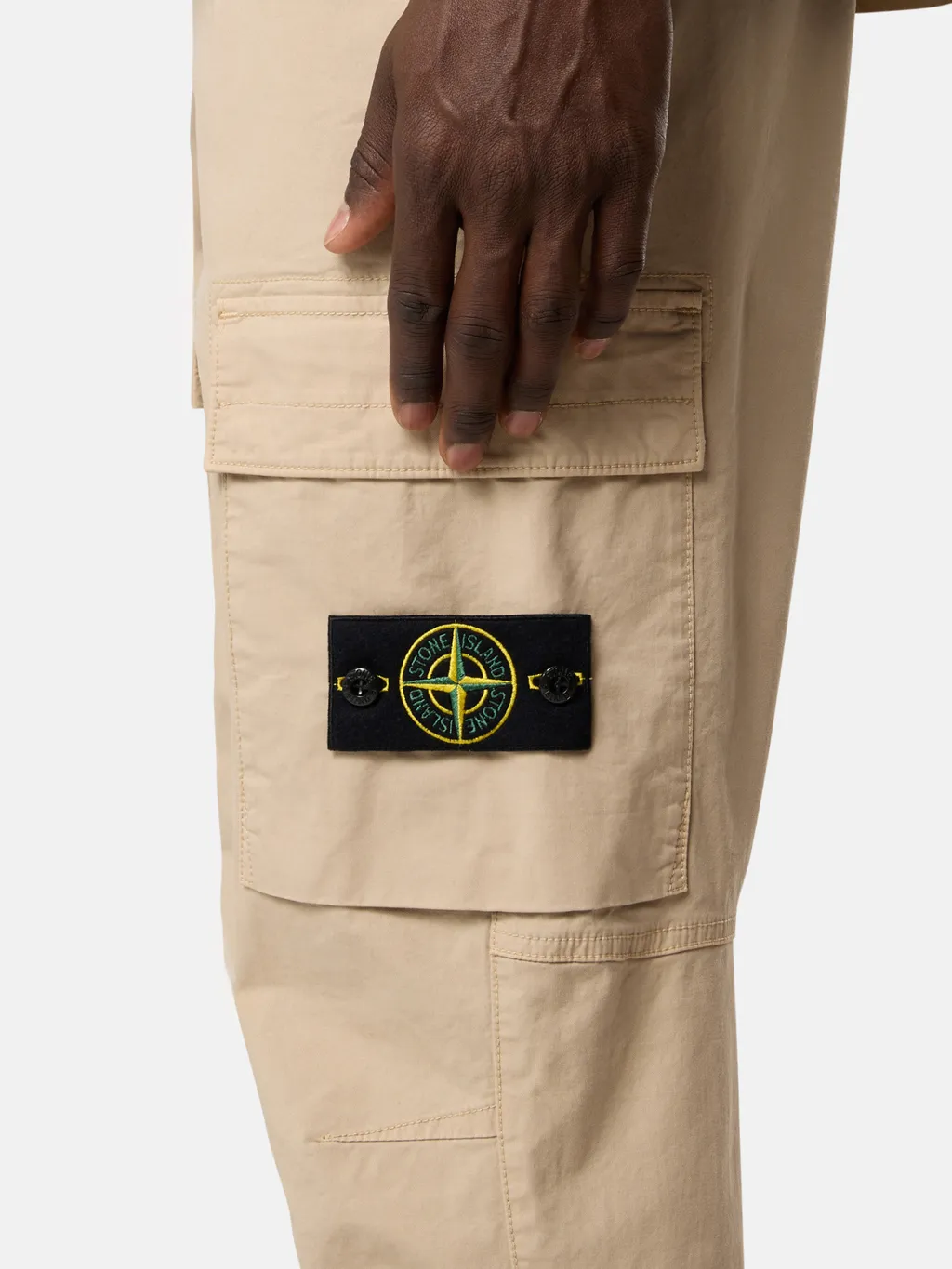 Stone Island Logo Patch Straight-Leg Trousers