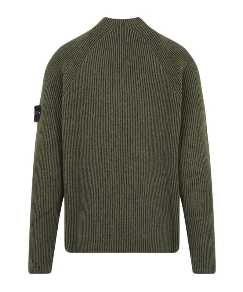 Stone Island Logo Patch Straight Hem Jumper
