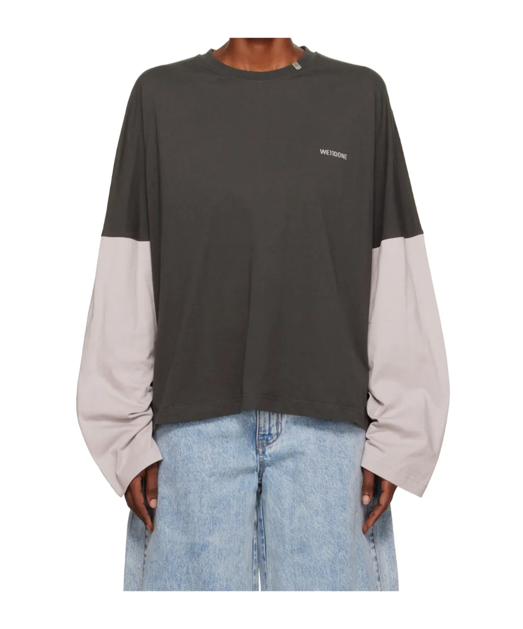 Two-Tone Long-Sleeve Top