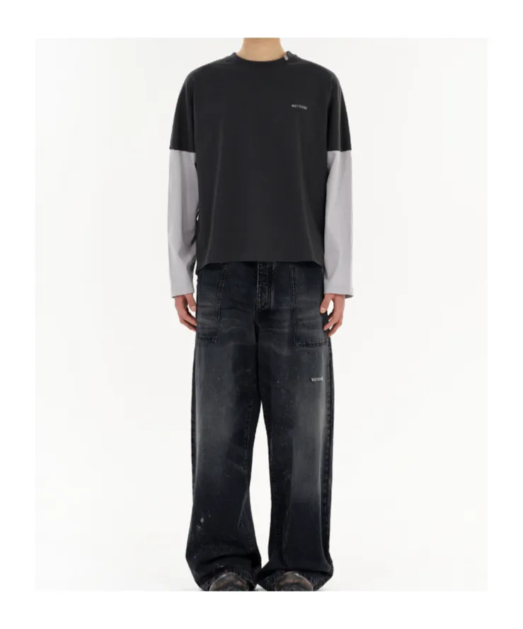 Two-Tone Long-Sleeve Top