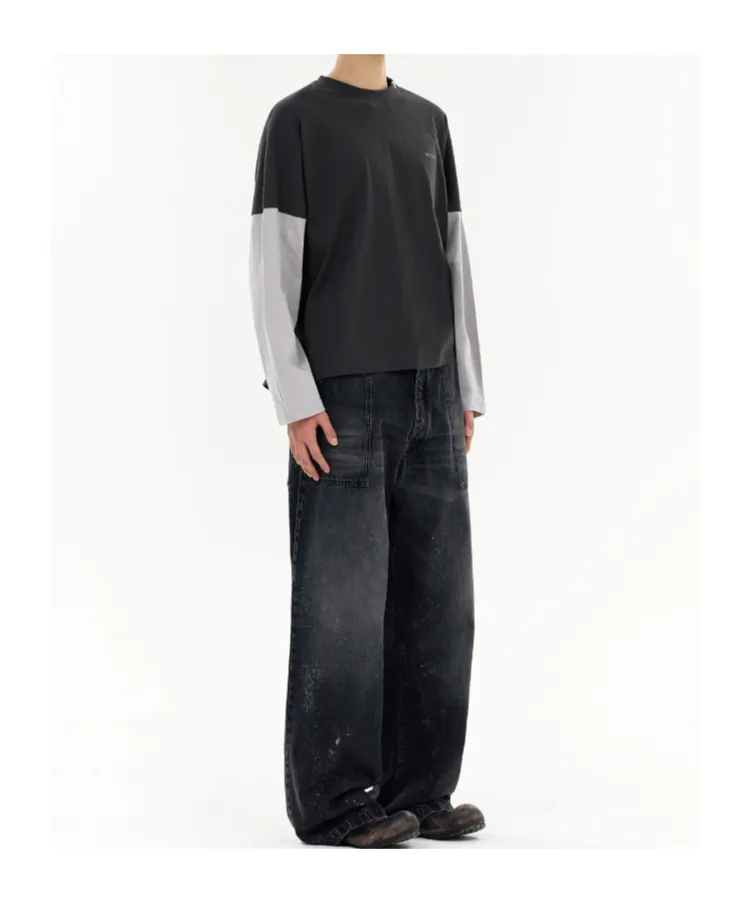Two-Tone Long-Sleeve Top